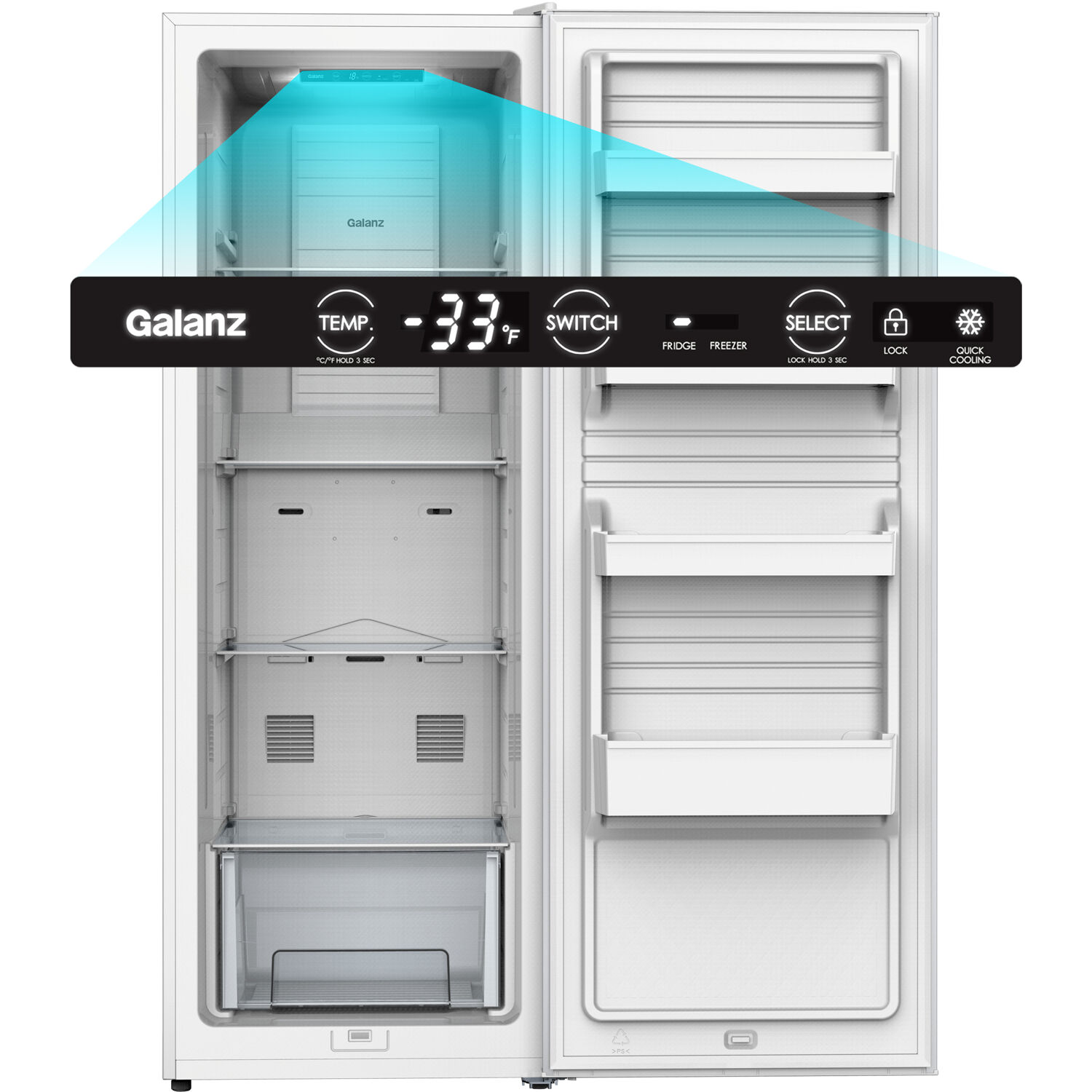 Galanz 11-Cu. ft. Convertible Upright Freezer, White, 66 in tall, GLF11UWEA16