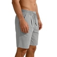 thumbnail image 4 of Havenx Cotton Linen Shorts for Men Drawstring Elastic Waist Short with Pockets Solid Color Pant Stretch Casual Summer Beach Vacation Yoga Golf Clothes,Dark Gray 3XL, 4 of 6