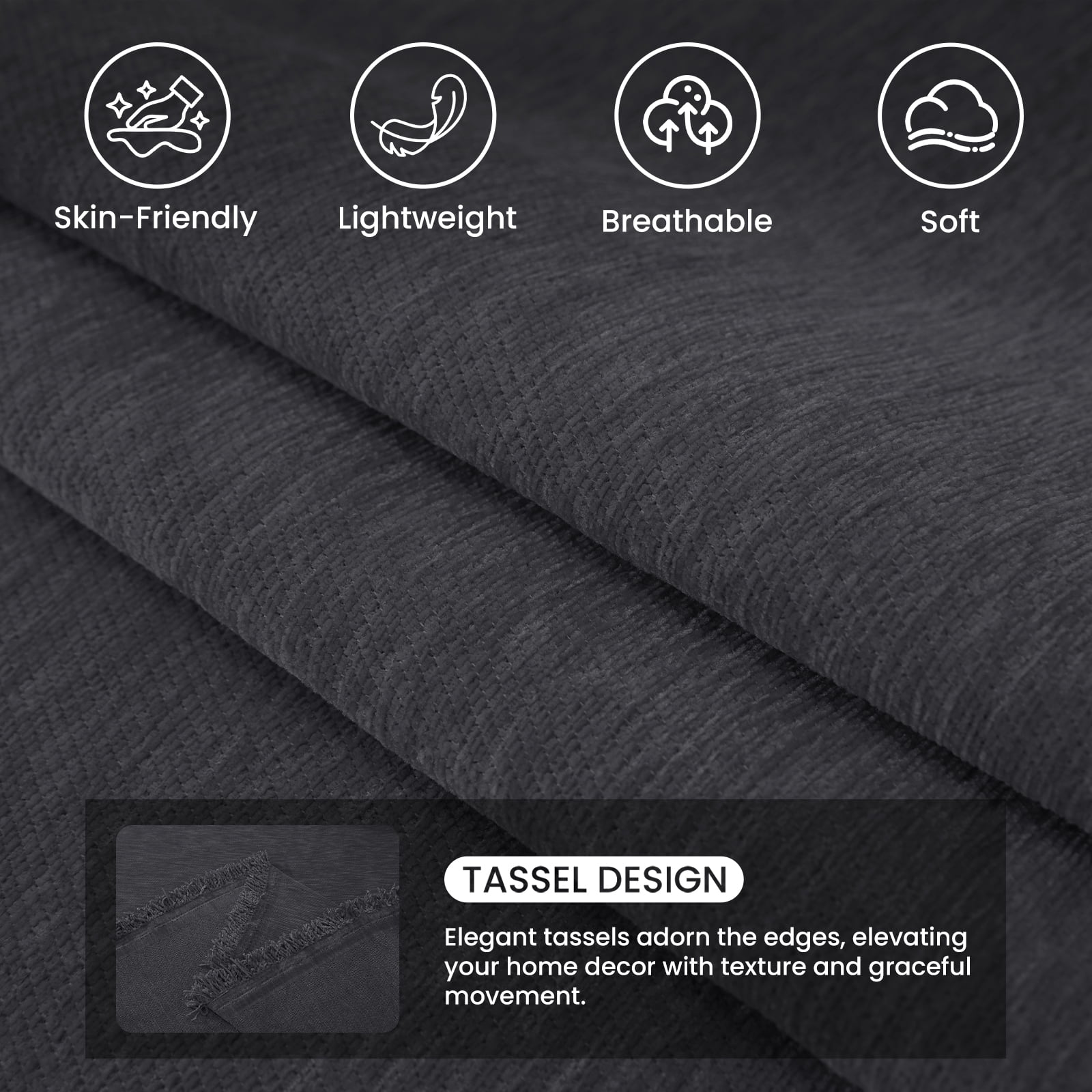 JIATER Sofa Cover Slipcover Couch Cover Durable Furniture Protector for Pets Home Decor 71"x150" Dark Gray
