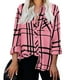 thumbnail image 1 of Puntoco Blusa con estampado de cuadros de manga larga con botones sueltos para mujer Puntoco Puntoco-4120, 1 of 8