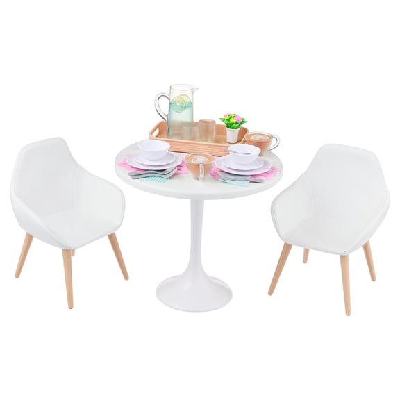 My Life As Dining Room Table and Chairs Play Set for 18-Inch Dolls, 24 Pieces
