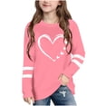thumbnail image 2 of Ltctricy Girls' Valentine's Day Shirts Casual Crew Neck Long Sleeve Cute Heart Printed Tunic T-Shirts Graphic Tee Tops, 2 of 5