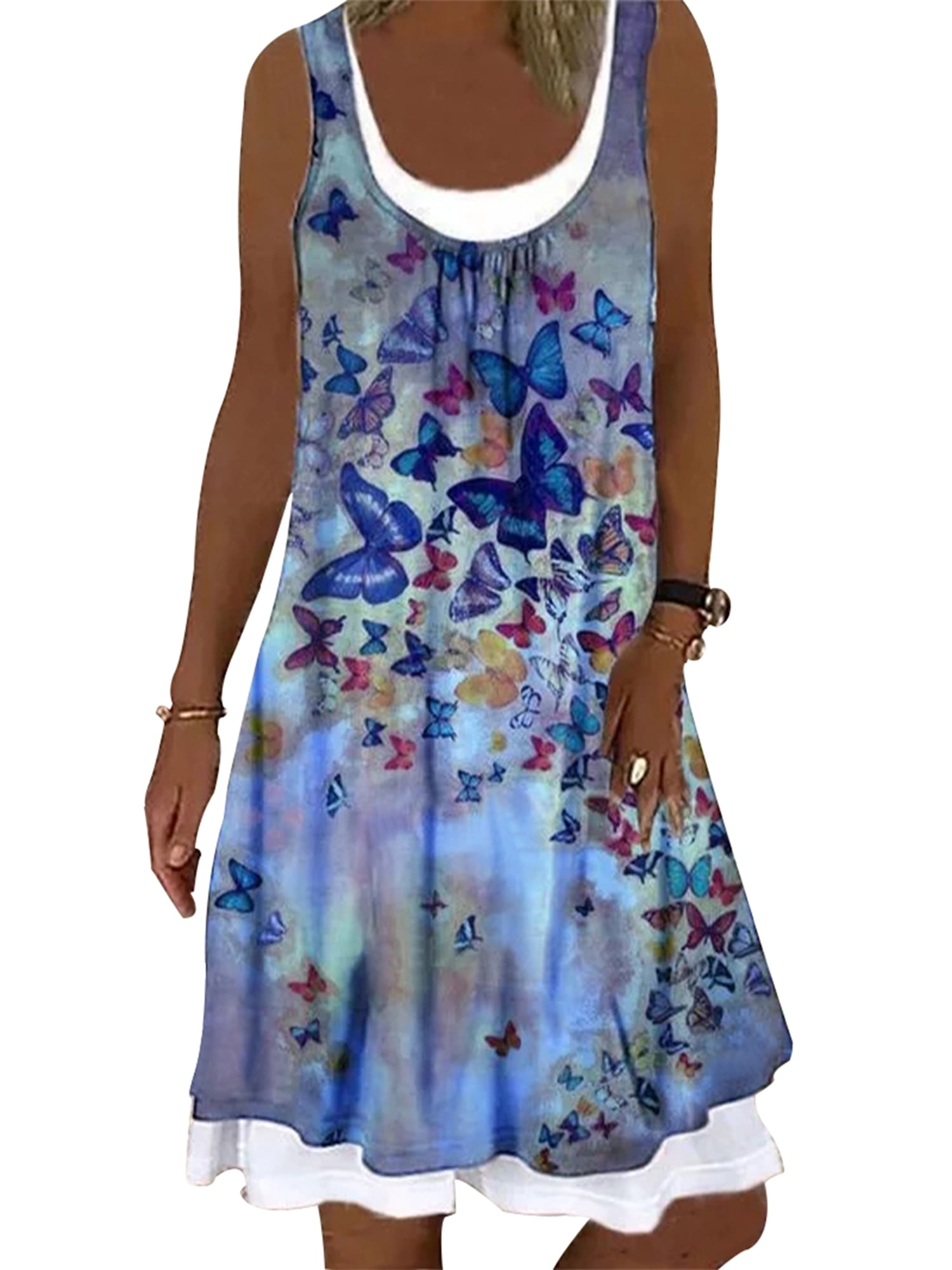 Julycc Women's Sleeveless Bohemian Dress Flowy Summer Dress - Walmart.com