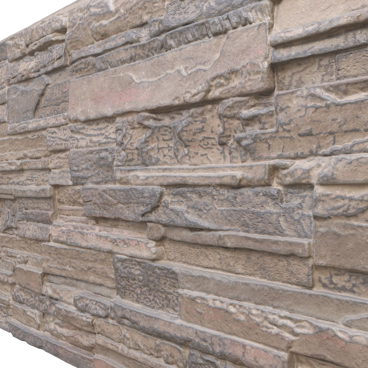 Ekena Millwork 48 5/8"W x 24 3/4"H x 1 1/4"D Cascade Stacked Stone, EverStone Faux Stone Siding Panel, Polermo