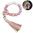 thumbnail image 2 of Dinheiro Pulsera de silicona con llavero, llavero de coche con cuentas y borla para mujeres y niñas, 2 of 8