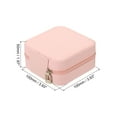 thumbnail image 2 of Uxcell Travel Jewelry Case, Small Jewelry Organizer Portable Mini Jewelry Box with Mirror Square Style 1, Pink, 2 of 5