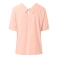 thumbnail image 5 of TINZ T-Shirt Rétro Mode Femme Couleur Unie Ample Col Rabattu T-Shirt Court Manches Longues T-Shirt Manches Longues Femme Course T-Shirt Manches Courtes Femme T-Shirt Été Athlétique Femme, 5 of 5