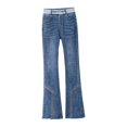 thumbnail image 2 of Jean de mezclilla informal para mujer, ropa de longitud completa, estiramiento acampanado para damas de oficina azul Yuyangstore Vaqueros, 2 of 8