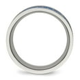 thumbnail image 2 of Chisel Stainless Steel Polished with Blue Carbon Fiber Inlay Textured Edge 8mm Band, 2 of 7