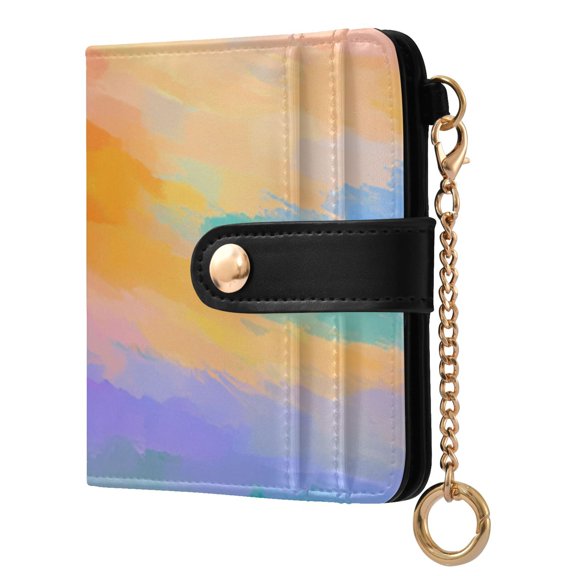 Womens Wallet PU Leather Bifold Small Purse with RFID Blocking Credit Card Holder Sky with Sunset