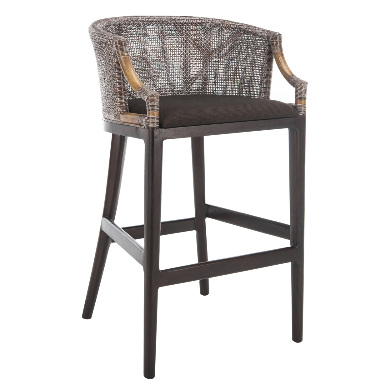 SAFAVIEH Wooden Brando Bar Stool in Brown with Mahogany Legs - Walmart.com