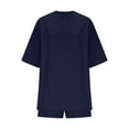 thumbnail image 7 of Timegard Summer Outfits for Women 2 Piece Side Split 1/2 Sleeve Oversized Top Shorts Comfy Lounge Sets, 7 of 7
