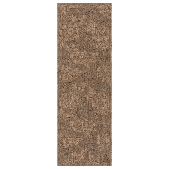 Safavieh Courtyard Adrian Floral Indoor/Outdoor Runner Rug, Gold/Natural, 2'3" x 10'
