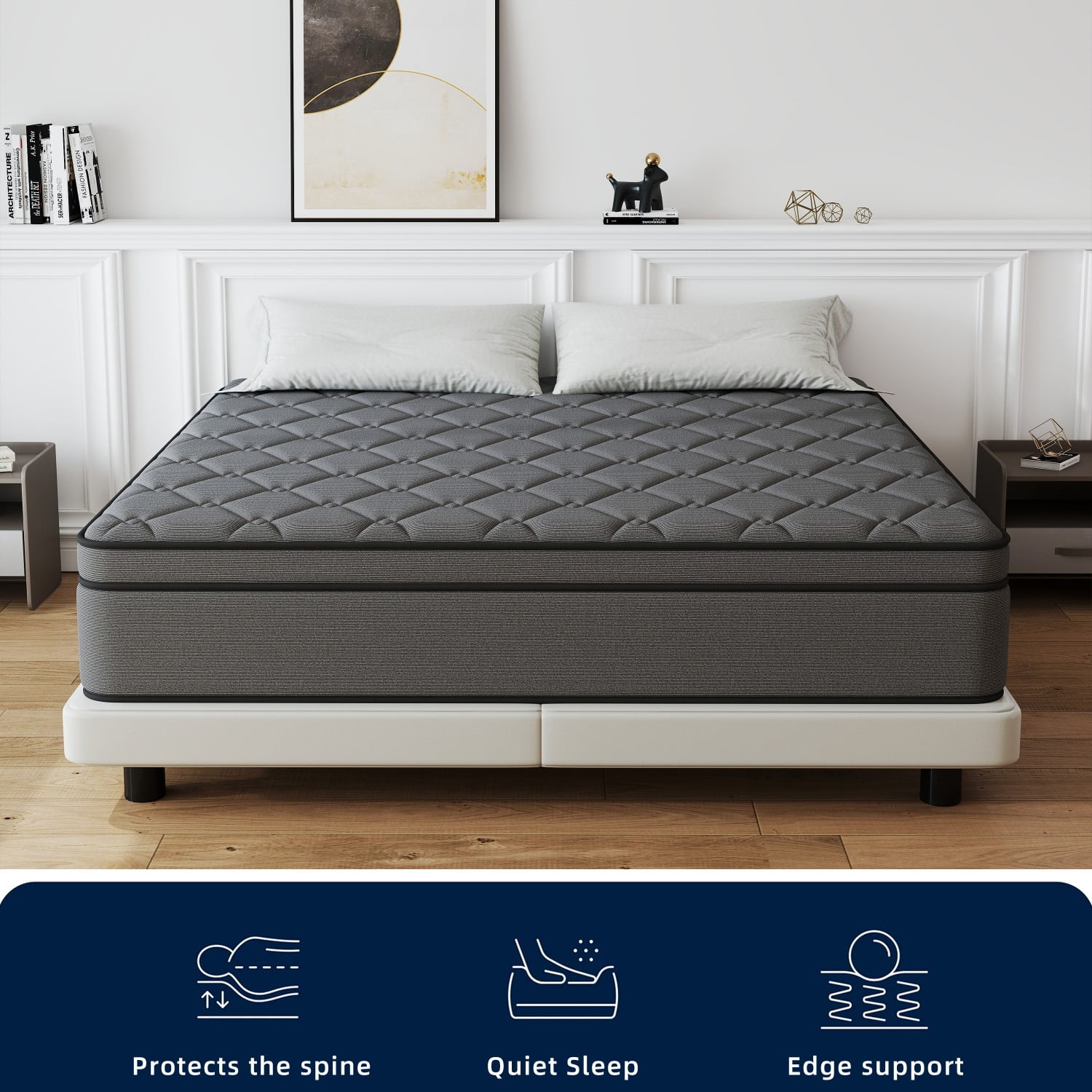 MEANDAROL 12 inch Twin Mattress, Memory Foam & Spring Hybrid Medium Comfort Twin Size in a Box,Adult
