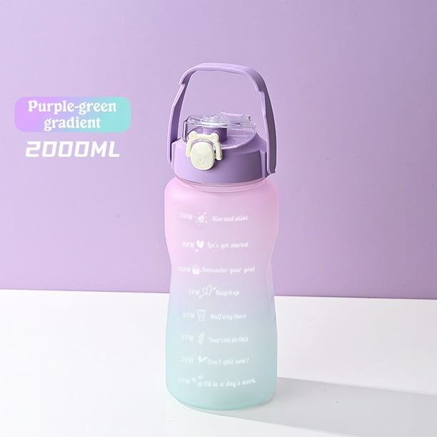 Botella de Agua Motivacional, Sin Bpa, a Prueba de Fugas, Apertura con Una Sola Mano, Flujo Rápido de Agua, Boca Ancha para Hielo y Frutas, Hidratación para Deportes Al Aire Libre, Citas Ins