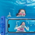 thumbnail image 3 of Portable Bags Mobile Phone Pouch Useful PVC Lightweight Universal Touchscreen Protector Cover Swimming Bag Waterproof Phone Case BLUE, 3 of 8