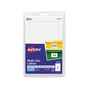AVERY G Removable Multi-Use Labels Inkjet/Laser Printers, 3 x 5, White, 40/Pack, 5450