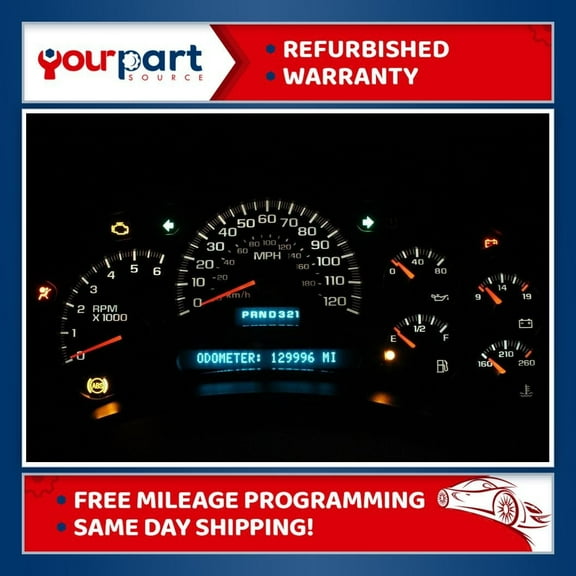 Instrument Cluster Speedometer For 2003 2004 Chevrolet 1500 2500 Tahoe GMC Yukon Sierra Part Number 15182146