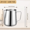 thumbnail image 6 of Remiawy Milk Frothing Pitcher, 600ml (20oz) Milk Frother Cup Stainless Steel Steaming Pitcher, Cappuccino Espresso Coffee Accessories Latte Art Barista Steam Pitchers Milk Jug Cup with Decorating Pen, 6 of 6
