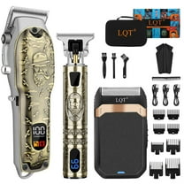 LQT Professional Hair Clipper Set for Men Electric Shaver Razor Cordless Hair Cutting Barber Clippers Beard Trimmer Men’s Grooming Kit Gifts for him