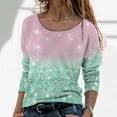 thumbnail image 2 of T-shirts à Manches Longues Col Rond pour Femmes Hauts Tunique Imprimée Florale Tendance Hauts Décontractés Amples Confortables Chandails en Molleton Blouses, 2 of 5