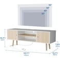thumbnail image 3 of Cozy Castle TV Stand for 48''-55''TV, Mid Century Modern TV Console, Entertainment Center with 2 Storage Cabinets, Adjustable Shelf and Power Outlets for Living Room, Bedroom and Office, Oak, 3 of 9