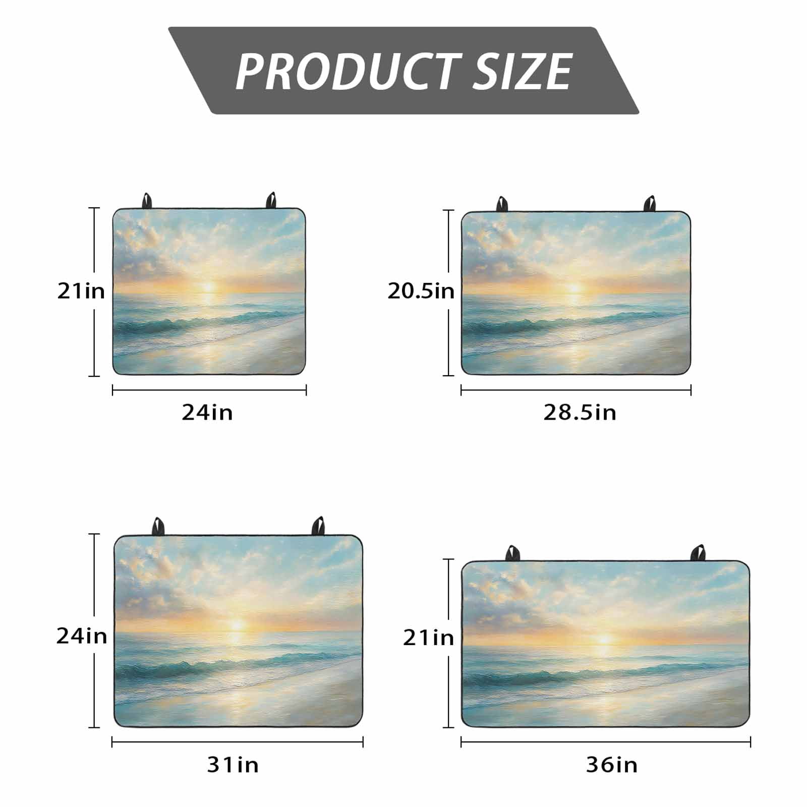 Ocean Sunrise Coastal Stove Top Cover for Electric Stove, Heat-proof & Non Slip Glass Top Stove Cover Protector, Summer Beach Abstract Art Kitchen Flat Cooktop Rubber Mat 24x21 Inches