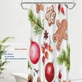 thumbnail image 4 of Light Brown Christmas Gingerbread Tree Decor Shower Curtain,Green Pine Branches Bathroom Decor Polyester Fiber Plastic Rings Quick-Drying Waterproof for Bathtubs/Bathroom, 72x36 inches, 4 of 6