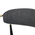 thumbnail image 6 of Noble House Boise Fabric Upholstered Metal Dining Chairs, Set of 2, Charcoal, Black, and Gold, 6 of 10