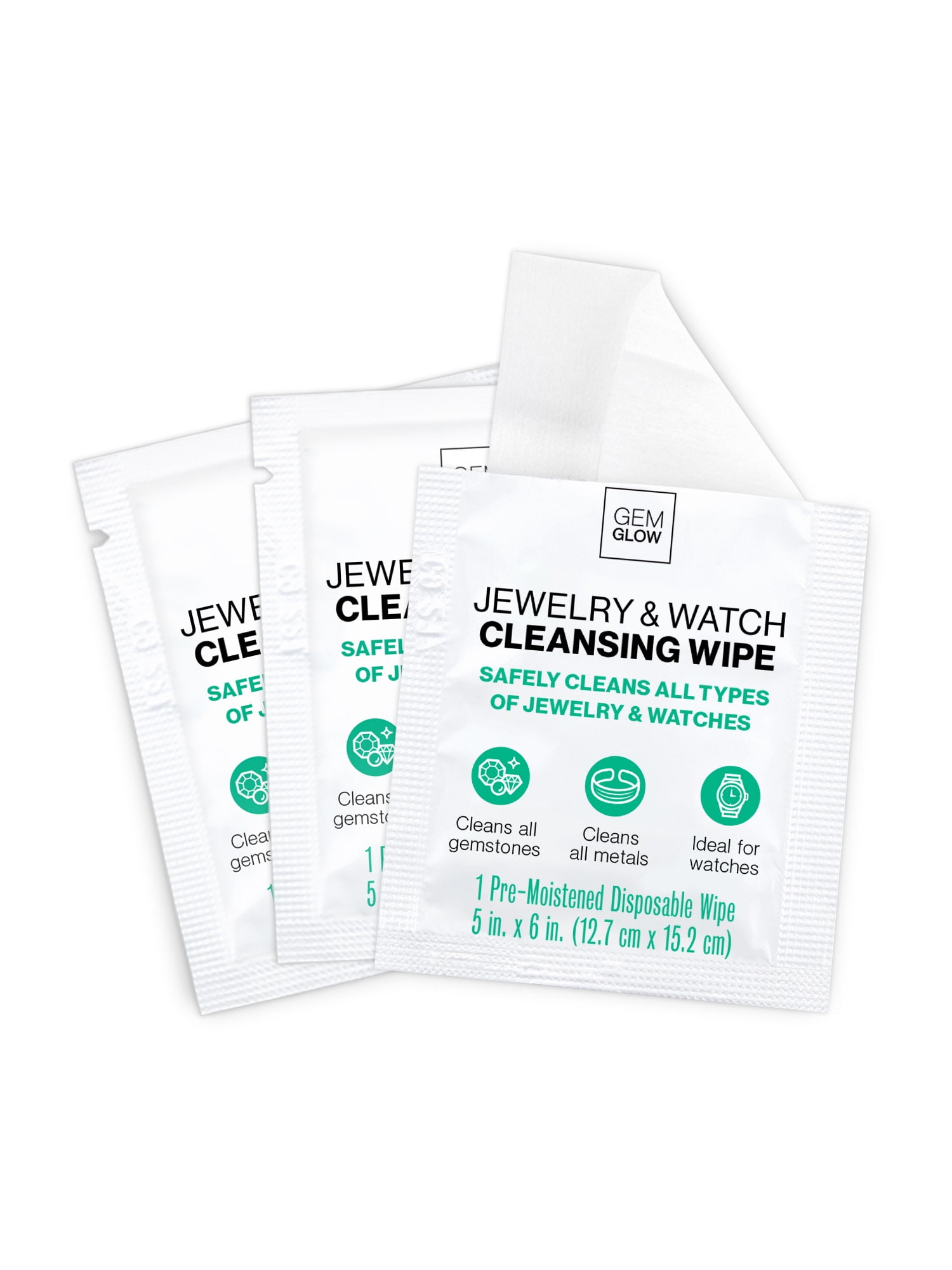 Gem Glow His & Hers Watch & Ring Cleaning Kit, Cleans All Jewelry, Rings & Watches, White