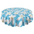 thumbnail image 5 of Round Tablecloth 60 Inch Table Cover Daisy Floral Wrinkle Free Dining Kitchen, 5 of 5