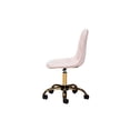thumbnail image 4 of Baxton Studio Kabira Contemporary Glam and Luxe Blush Pink Velvet Fabric and Gold Metal Swivel Office chair, 4 of 13