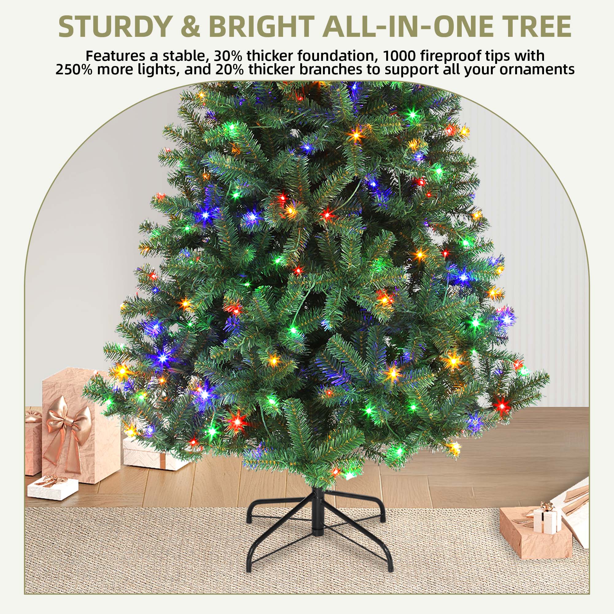 Uforic 6ft Pre-lit Artificial Christmas Tree Remote Control photo 6