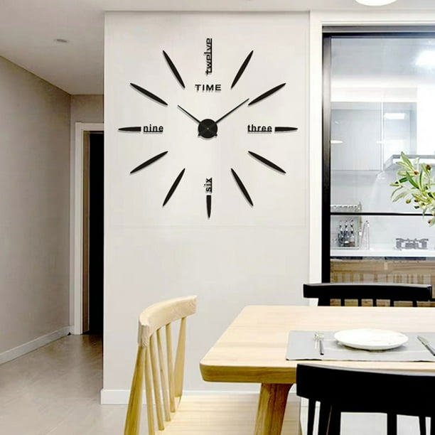 Frameless DIY Wall Clock Acrylic Mirror Wall Clock Decor Sticker