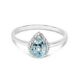 thumbnail image 6 of 14k White Gold Pear Aquamarine And Diamond Ring, 6 of 6