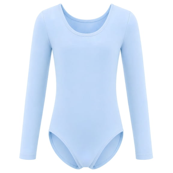 Dancina Girls Long Sleeve Leotard – Soft Stretch Cotton, Fully Lined Front – Ideal for Ballet, Gymnastics, and Dance Classes