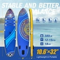 thumbnail image 6 of AISUNSS Inflatable Stand-Up Paddle Board Wide SUP with Full Accessories, Anti-Slip EVA Deck, Paddleboard for Yoga/Surfing/Fishing & More, for Youth & Adults, 6 of 6