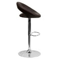 thumbnail image 6 of Flash Furniture 2 Pk. Contemporary Brown Vinyl Rounded Orbit-Style Back Adjustable Height Barstool with Chrome Base, 6 of 9