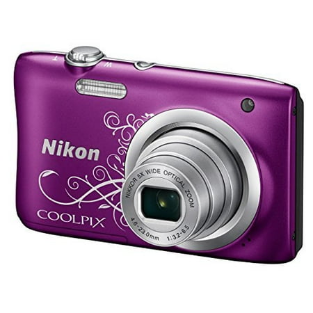 Nikon Coolpix A100 20MP Digital Camera (Decorative Purple) International Model No Warranty
