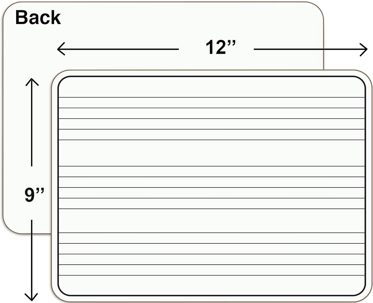 Scribbledo Double Sided Dry Erase Board Music Staff Whiteboard with Erasers, 9” x 12”, 5-Pack