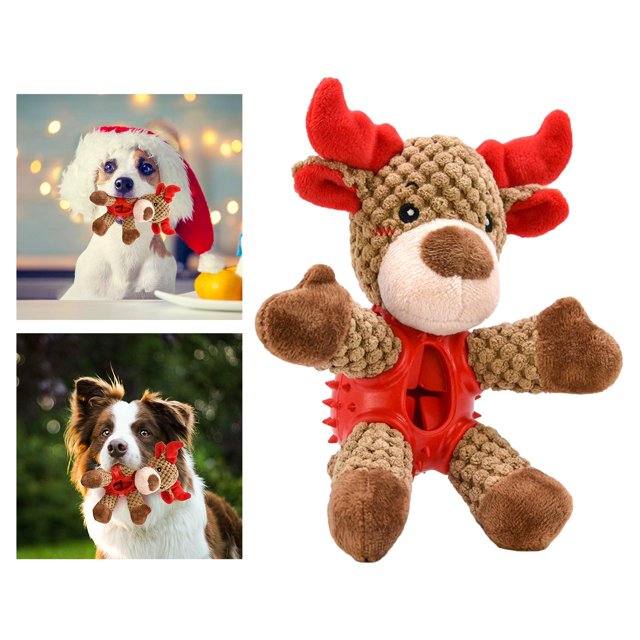 Juguete de masticación para perros, peluche de peluche, juguetes para perros de de Navidad duraderos para perros grandes, medianos y , Salvador Masticadores chirriantes