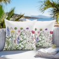 thumbnail image 4 of Outdoor Pillow Cover Flowers Leaves Set of 2 Waterproof Throw Pillowcases Watercolor Plant Decorative Patio Furniture Pillows for Couch Garden Indoor & Outdoor Use, 4 of 9
