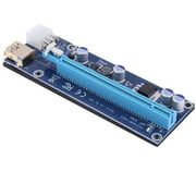 PCIE Riser 1X to 16X Graphics Extension for GPU Mining Powered Riser Adapter Card, 60cm USB 3.0 Cable, 4 Solid Capacitors, Two 6PIN and Molex 3 Power Options, 1 PK