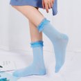 thumbnail image 2 of TZYDMN Women Ruffle Ankle Socks, Lace Lolita Kawaii Girls Cute Frilly Socks 3 Pairs, 2 of 6