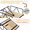 thumbnail image 2 of 2 PCS Napkin Holder for Table, Black Napkin Holder with Weighted Arm, Metal Napkin Dispenser with Wood Base, Paper Napkin Holder for Kitchen Restaurant, 2 of 7