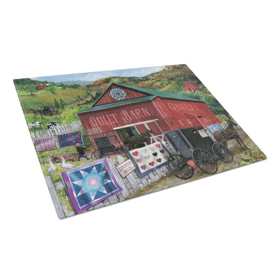Caroline's Treasures The Quilt Barn Glass Cutting Board Large