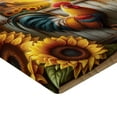 thumbnail image 2 of Ambesonne Rustic Fitted Sheet, Sunset Rooster Sunflowers, Twin Size, Earth Yellow and Caramel, 2 of 3