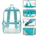 thumbnail image 3 of 24 Pack of Bulk Wholesale Heavy Duty 17 Inch Clear Transparent Color Trimmed Stadium Approved Backpack in Teal Blue, 3 of 7