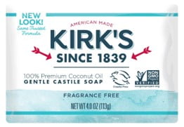 24 Pack Kirk's Original Coco Castile Bar Soap Fragrance Free 4 Ounces 