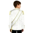 thumbnail image 2 of Aislor Kids Drummer Jacket Royal Embroidered Tassel Shoulder Zip Up Neck with Cross Belt White 6, 2 of 7